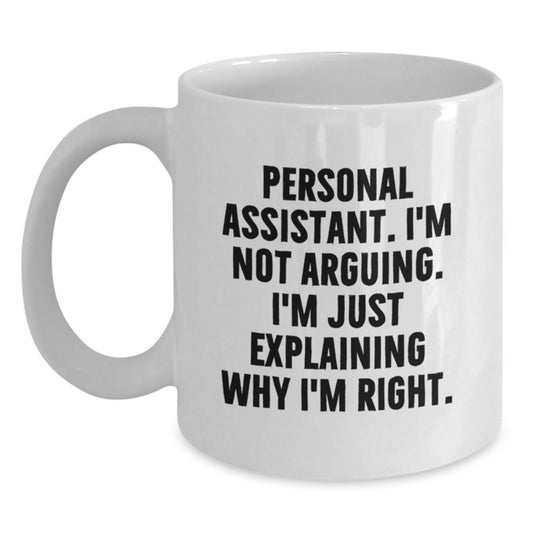 Funny Personal Assistant Gifts from Friends for Christmas Unique White Coffee Mug - Main