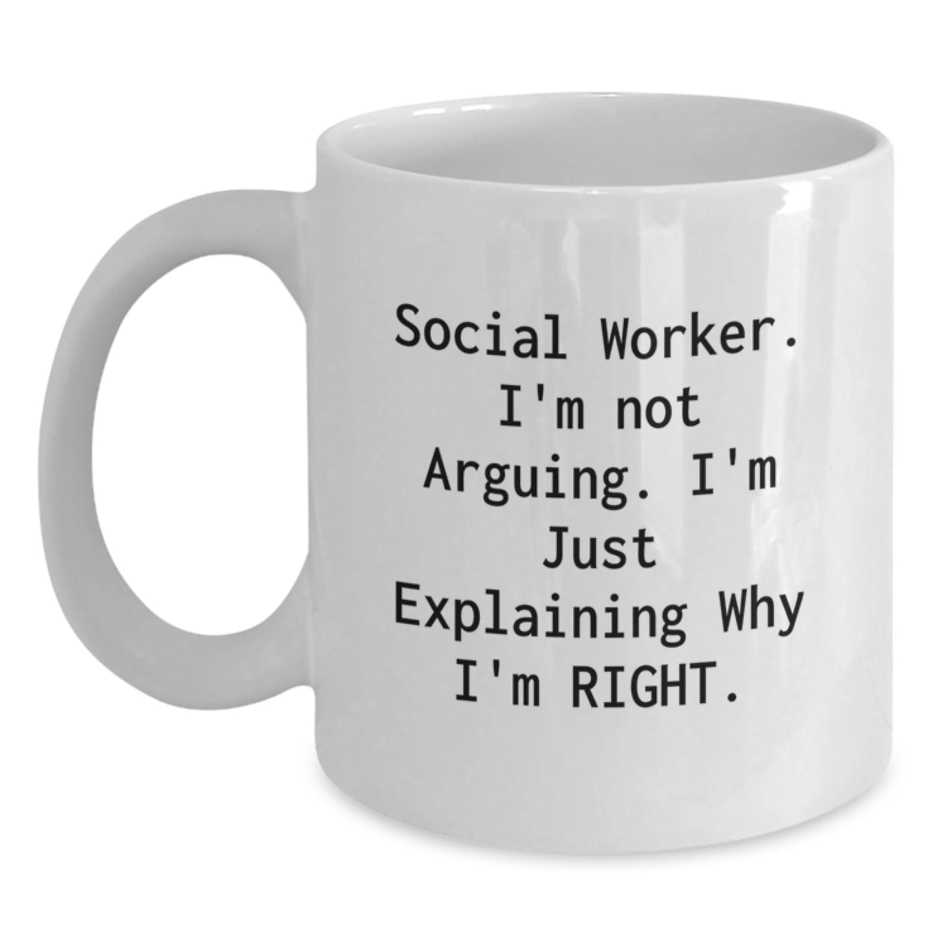 Funny Social Worker Gifts from Friends - Social Worker White Coffee Mug - Christmas Unique - Main