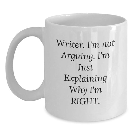 Writer Gifts from Friends and Family, Funny White Coffee Mug, Perfect for Writers, Christmas Unique Presents - Main
