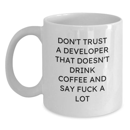 Funny Developer Gifts from Friends, Unique White Coffee Mug for Developers, Christmas Unique Gifts - Main