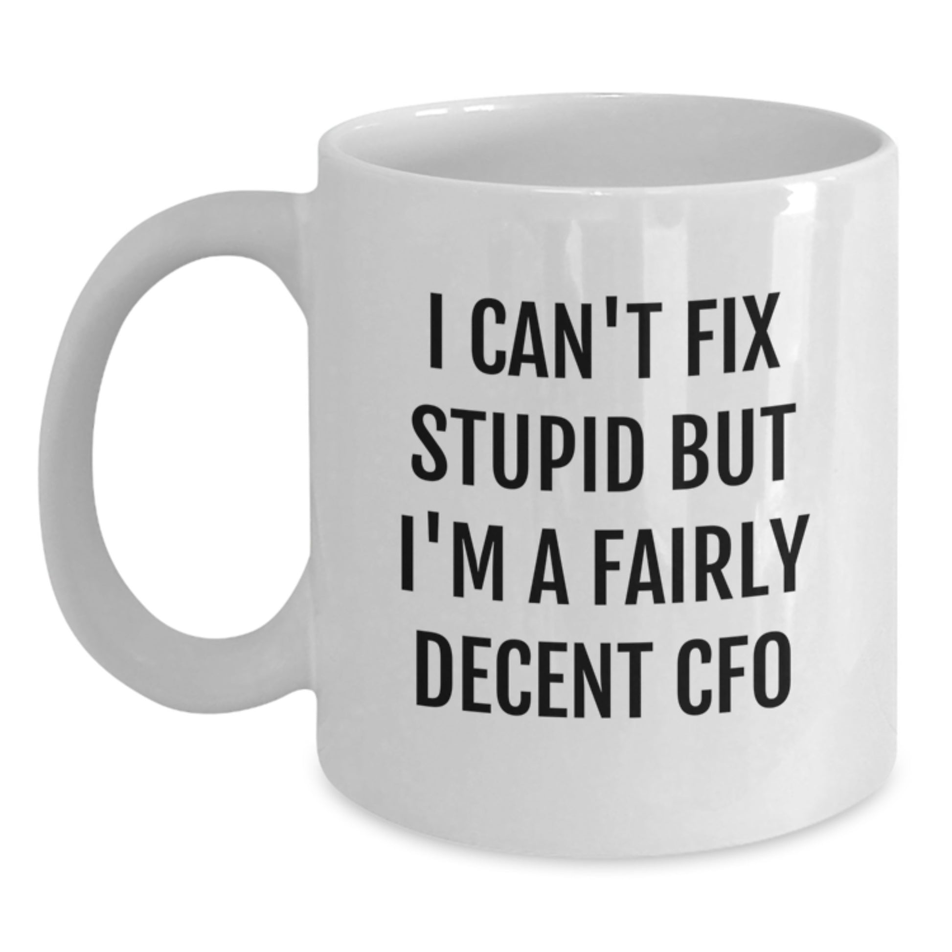 Funny CFO Gifts from Friends, White Coffee Mug for Valentine's, Unique Quotes for CFO - Main