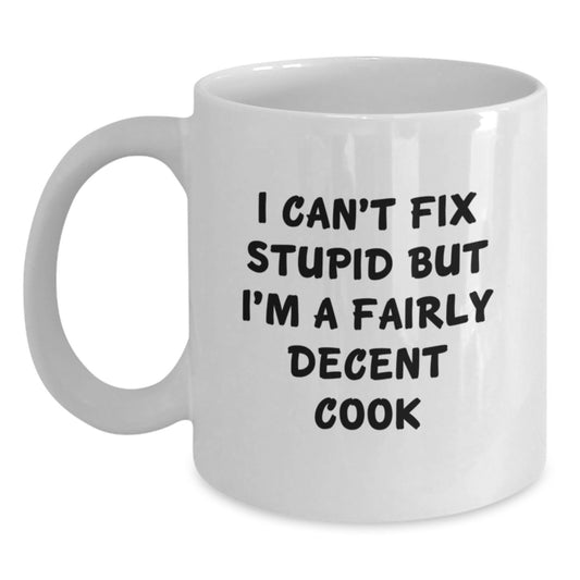 Funny Cook White Coffee Mugs Gifts from Men to Friends with Christmas Unique Presents for Him - Main