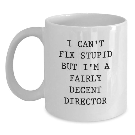 Funny Director Quotes White Coffee Mugs Gifts from Friends and Family for Men and Women on Christmas - Main