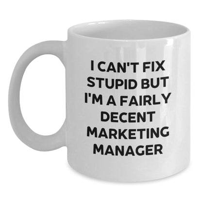 Funny Gifts for Marketing Manager, White Coffee Mug, Valentine's Unique Gifts from Friends - Main