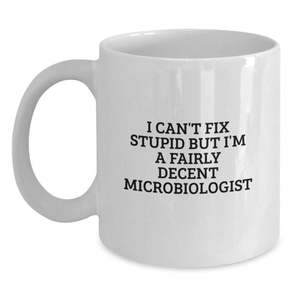 Funny Microbiologist Gifts from Men to Women, White Coffee Mug for Microbiologist, Mother's Day Unique Gifts - Main