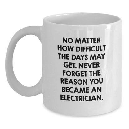Funny Electrician Gifts, White Coffee Mug for Electrician Men, Birthday Unique Gifts from Friends - Main