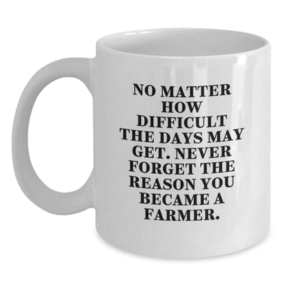 Farmer Gifts - Inspirational White Coffee Mug for Farmers, Funny Birthday Unique Gifts from Friends to Farmer Men - Main