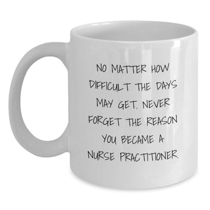 Funny Nurse Practitioner Gifts from Men - White Coffee Mug, Never Forget the Reason You Became a NP - Birthday Unique - Main