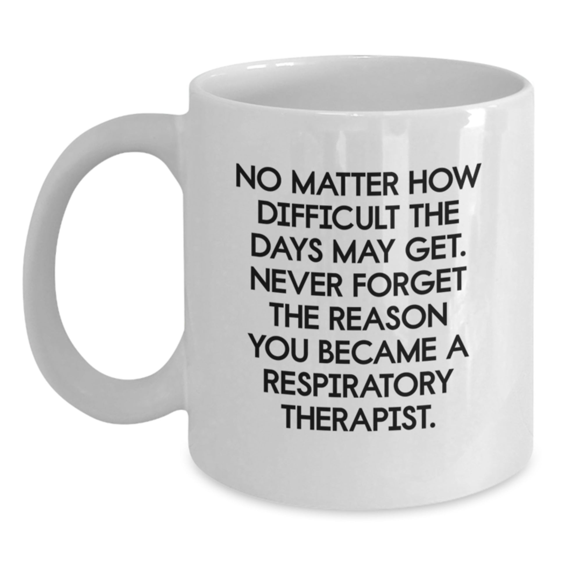 Funny Inspirational Gifts from Men to Respiratory Therapist Friends on Christmas Unique White Coffee Mug - Never Forget Why You Became a Respiratory Therapist - Main