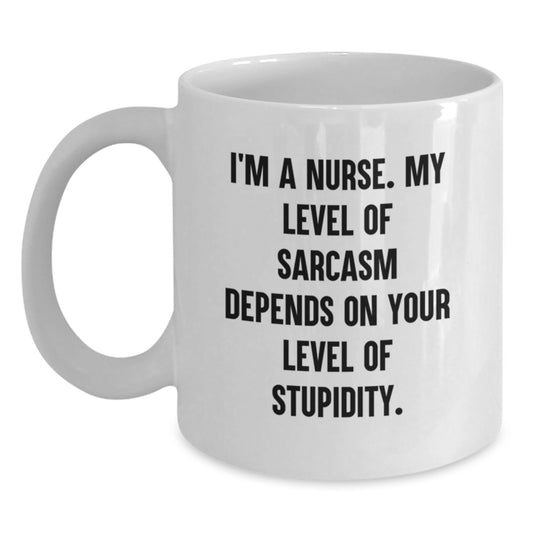 Nurse Gifts for Men, Funny White Coffee Mug, Gifts from Men to Dad on Father's Day, I'm A Nurse - Main