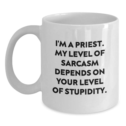 Funny Priest Gifts White Coffee Mug for Men Women Mothers Day Unique Presents From Friends Family - Main