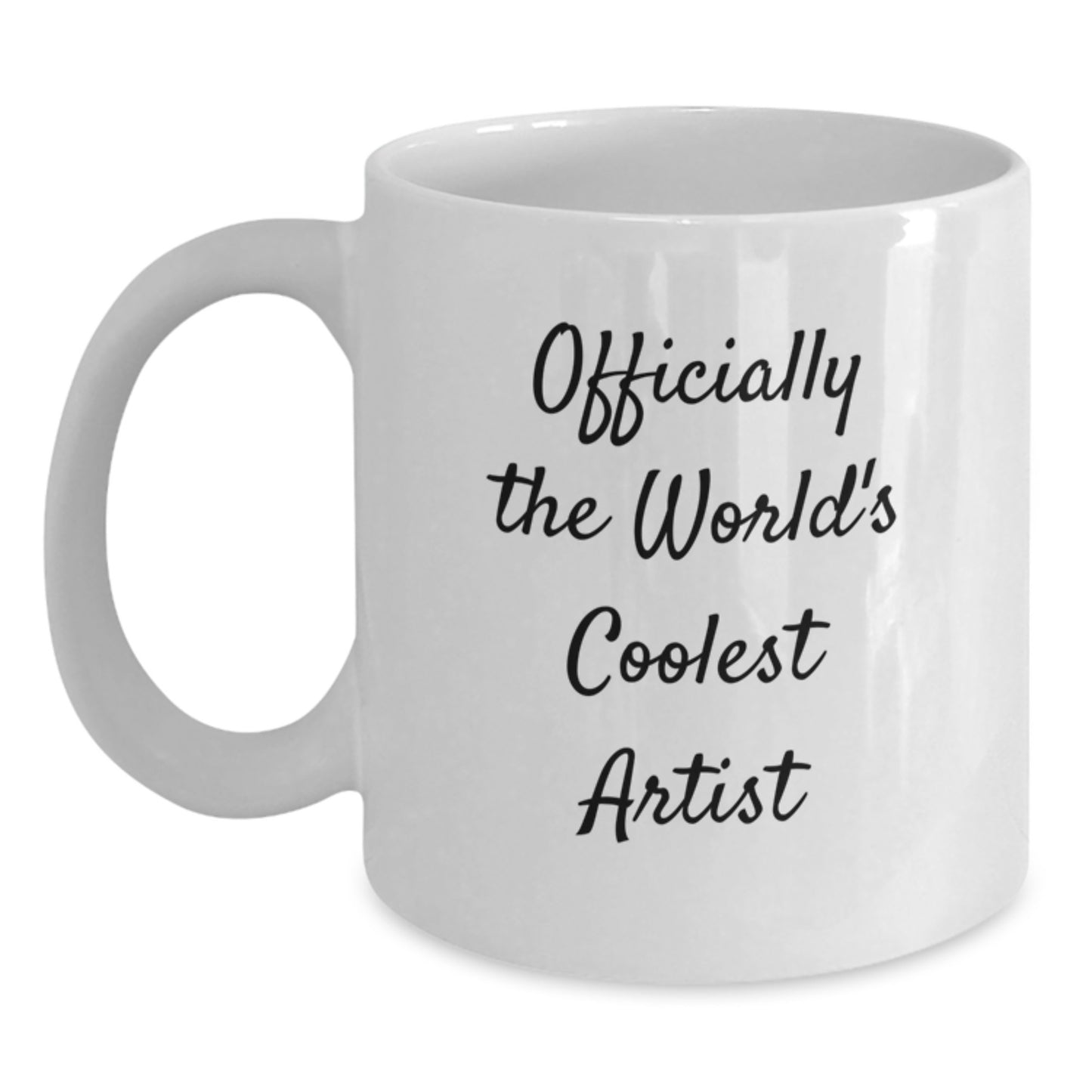 Gifts from Artist Lovers for Artist Friend - Funny Quote White Coffee Mug - World's Coolest Artist - Main