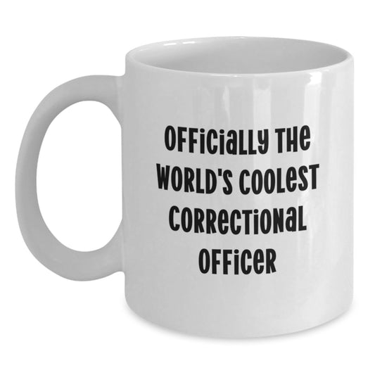 Gifts from Family for Correctional Officer, Funny Quote White Coffee Mug, World's Coolest Dad, Father's Day Unique - Main