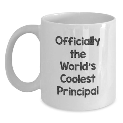 Funny Principal Quotes White Coffee Mug Gifts from Men to World's Coolest Principal on Mother's Day - Main