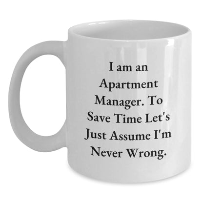 Funny Quote Apartment Manager White Coffee Mug Gifts from Family for Father's Day Unique - Main