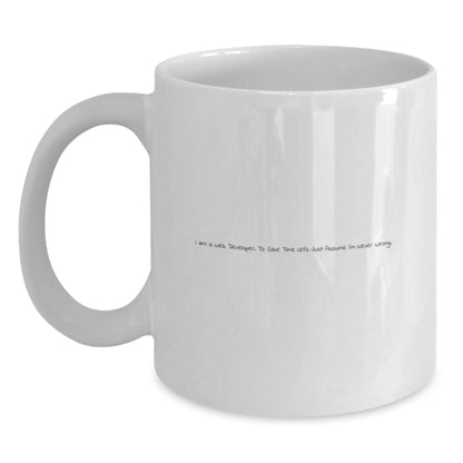 Funny Web Developer Gifts for Him, Unique White Coffee Mug for Graduation, Web Developer White Coffee Mug with 'I'm Never Wrong' Quote - Main