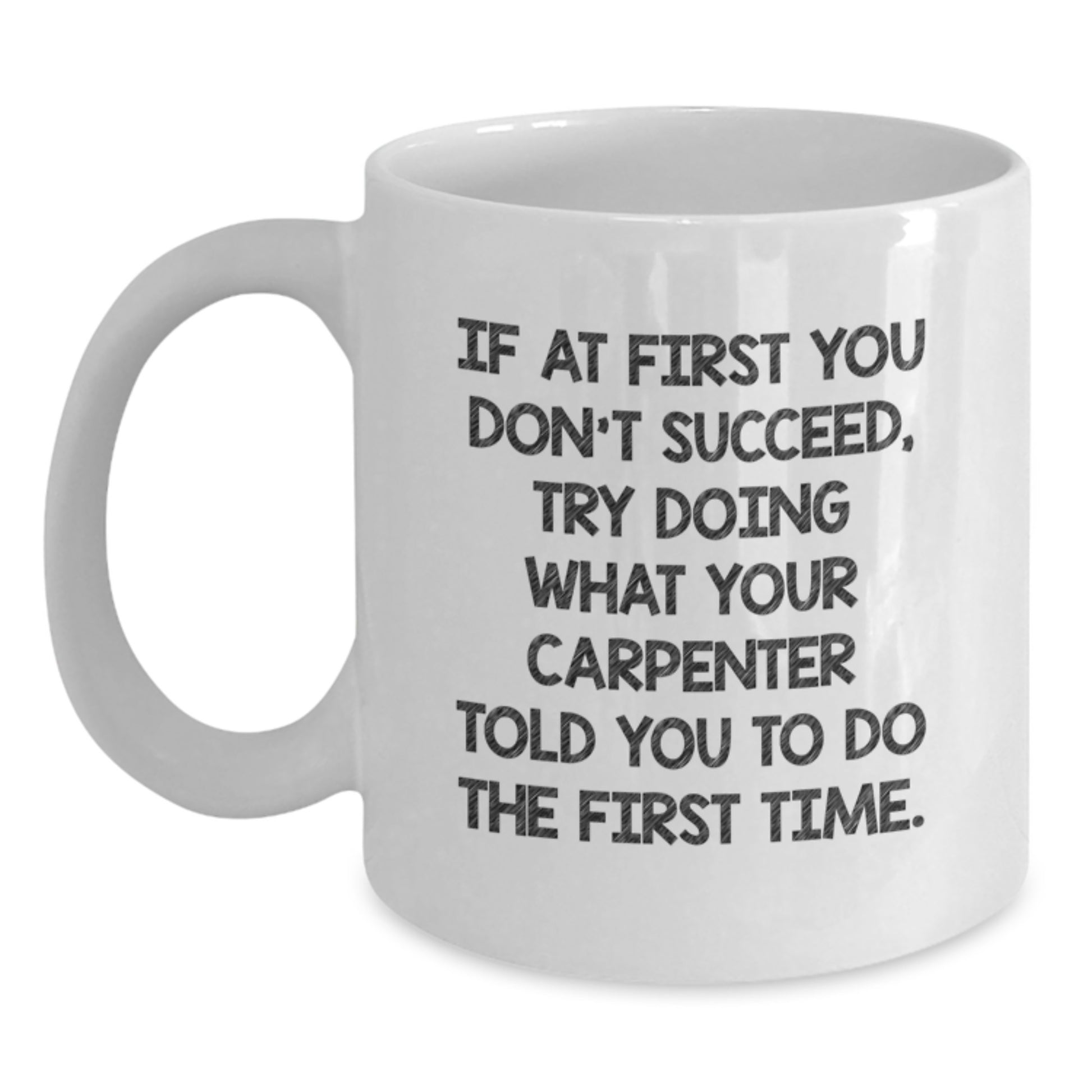 Funny Carpenter Gifts from Friends to Men - White Coffee Mug, Valentine's Unique Presents - Main