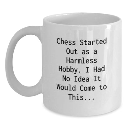 Funny Chess Quote Gift for Graduates, White Coffee Mug, Chess Lovers, Unique Graduation Gifts from Friends, Family, or Coworkers - Main
