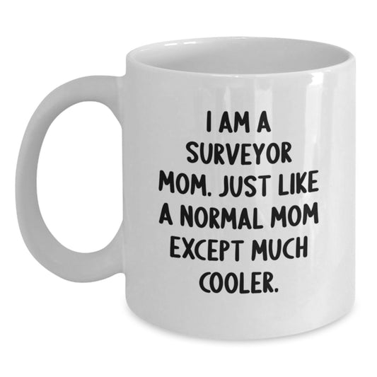 Surveyor Mom Gifts from Men to Women - Surveyor Valentine's Unique Mugs, Funny Quote, White Coffee Mug, 11oz or 15oz Capacity - Main