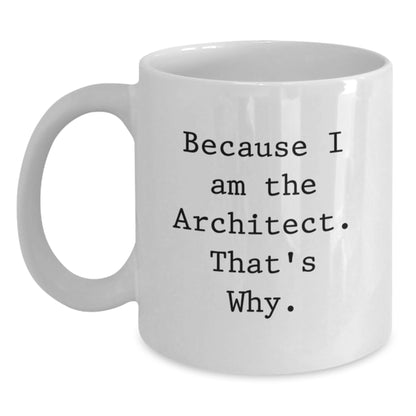 Architect Gift for Him - Bold 'Because I Am The Architect' Keepsake Mug - Main