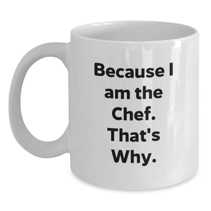Funny Chef White Coffee Mug Gifts from Family to Graduation Chef, Perfect for Men Chef Friends Coworkers, White Ceramic 11oz 15oz - Main