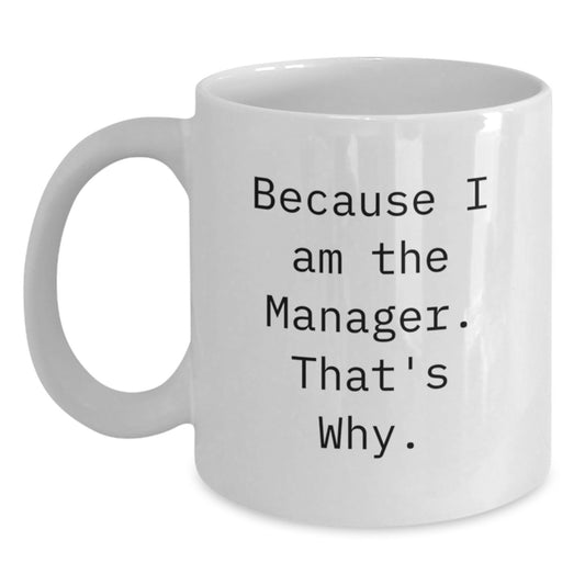 Manager Keepsake White Coffee Mug for Him Christmas Ceramic Gift - Main
