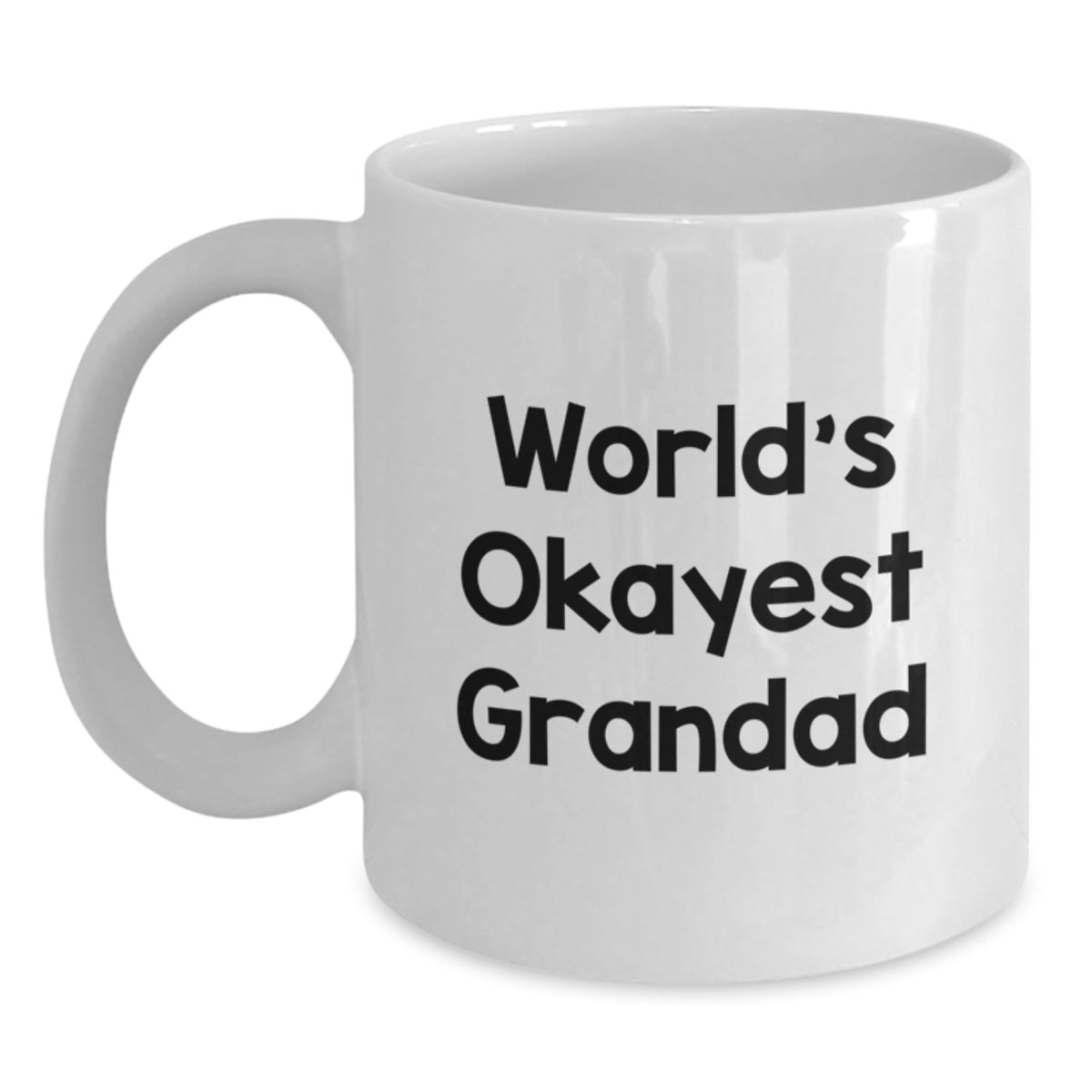 Grandad Gift for Him - World's Okayest Grandad Keepsake White Coffee Mug - Main