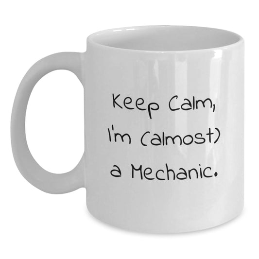Funny Mechanic White Coffee Mug, Gifts from Men to Friends, Keepsake for Valentine's - Main