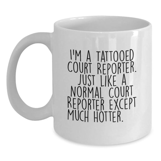 Christmas Gift for Her Playful Tattooed Court Reporter Mug Present - Main