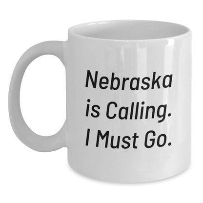 Nebraska Gifts for Him, Funny White Coffee Mug, Graduation Unique Gifts from Family to Men - Main