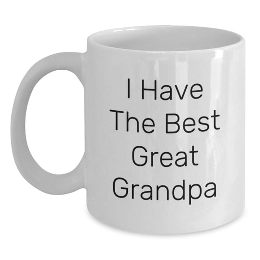 Funny Grandpa Gifts from Men to Grandpa, White Coffee Mug, 'I Have The Best Great Grandpa' Quote, Graduation Unique Gifts - Main