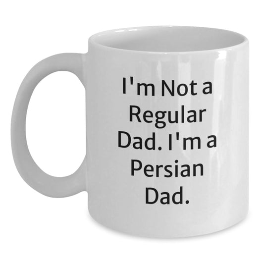 Funny Persian Cat White Coffee Mugs Gifts from Dad for Men Women Friends - Main