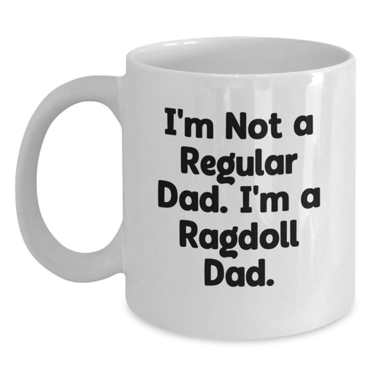Funny Ragdoll Cat Gifts for Dad, White Coffee Mug, Christmas Unique Presents from Men, Women, Family, Friends - Main