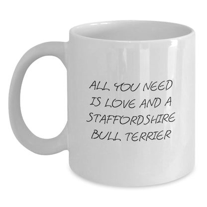 Funny Staffordshire Bull Terrier Dog Gifts from Men to Family - White Coffee Mug for Graduation and Unique Gifts - Main