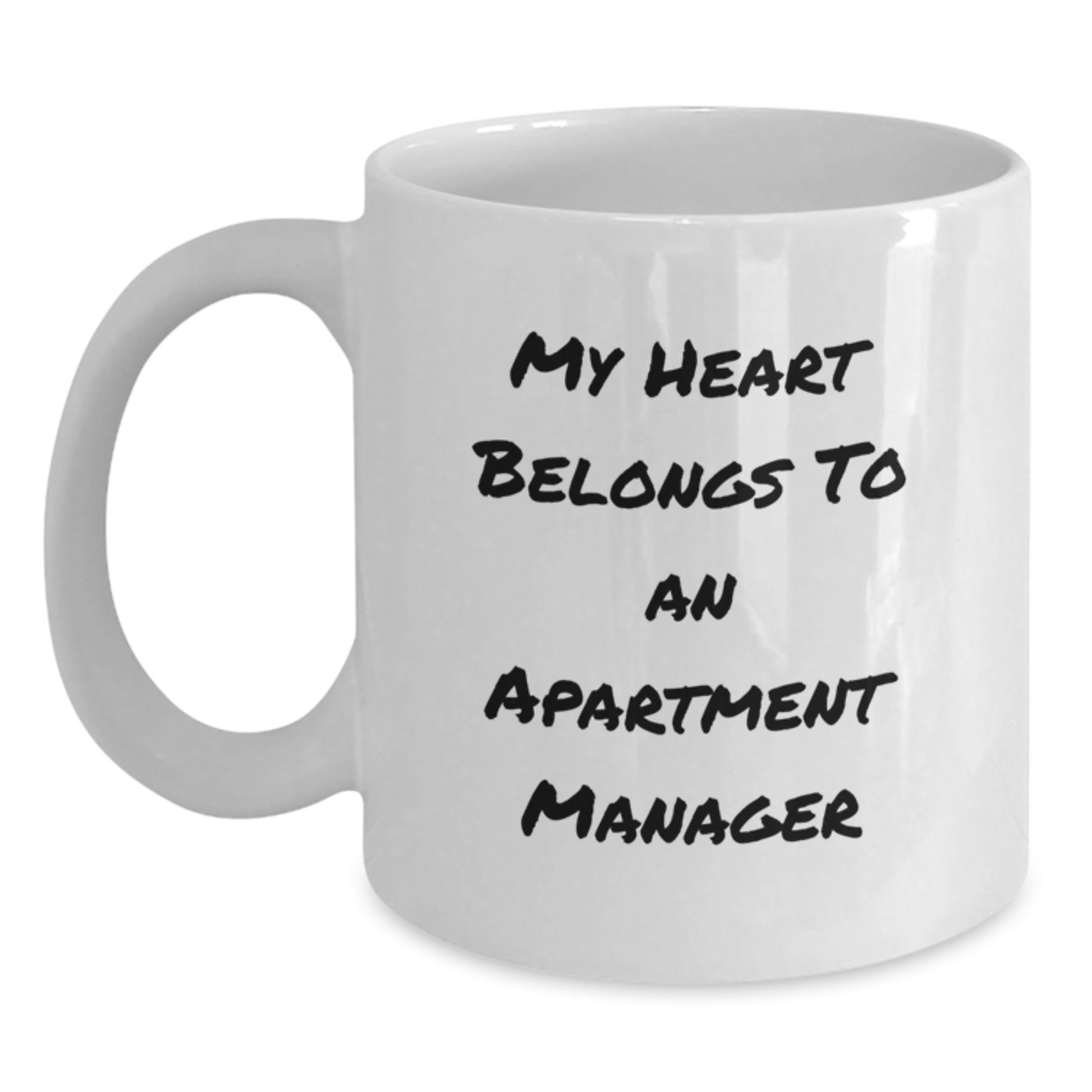 Funny Apartment Manager Gifts from Friends - My Heart Belongs To An Apartment Manager White Coffee Mug for Christmas Unique - Main