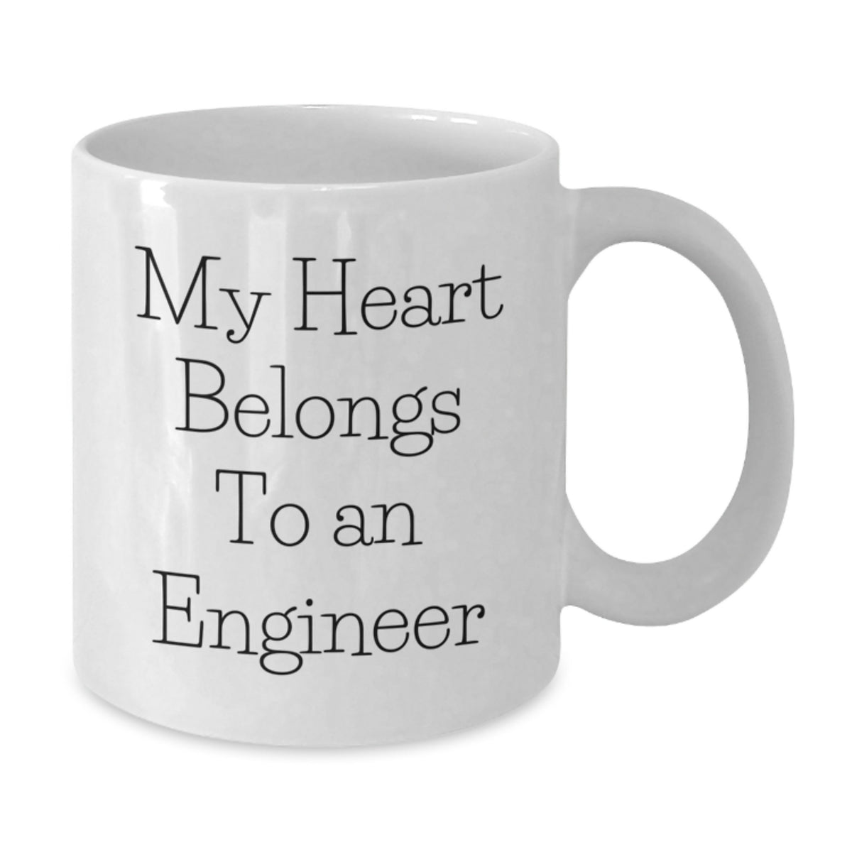 Funny Engineer Gifts, White Coffee Mug - My Heart Belongs To An Engineer, Birthday Unique Gifts from Friends to Engineer - Additional