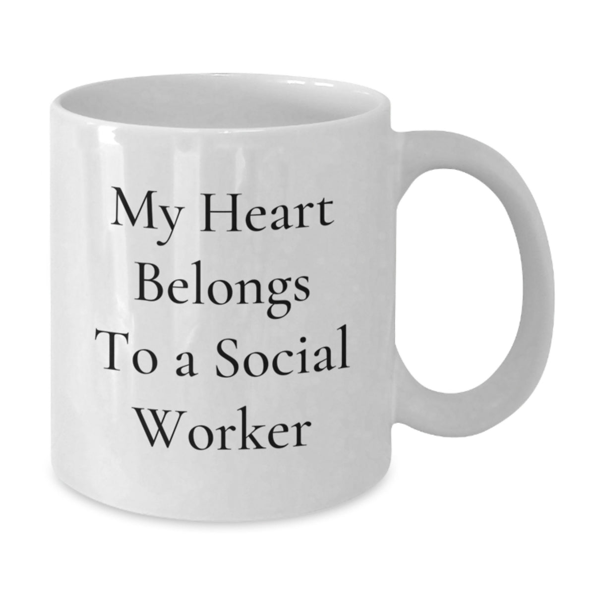 Funny My Heart Belongs To Social Worker Gifts for Birthday White Coffee Mug from Friends - Additional