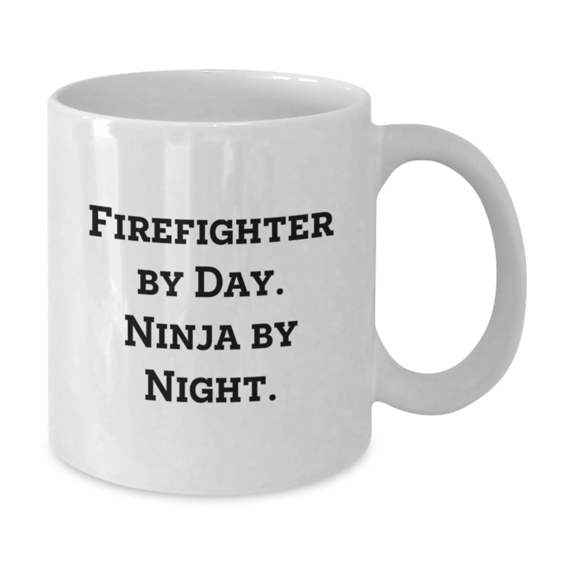 Funny Firefighter Gifts for Him, White Coffee Mug, Firefighter By Day. Ninja By Night. Christmas Unique Presents from Men to Firefighter Friends - Additional