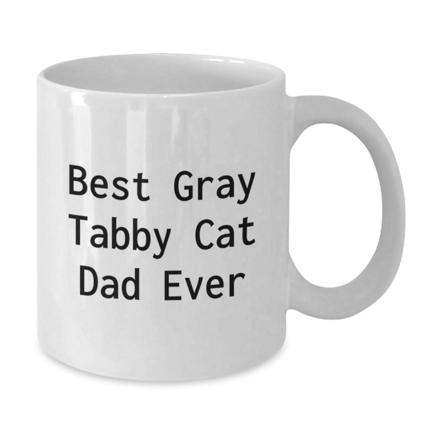 Funny Quote Gifts for Gray Tabby Cat Owners, Best Gray Tabby Cat Dad Ever Mug, White Coffee Mug for Birthday - Additional