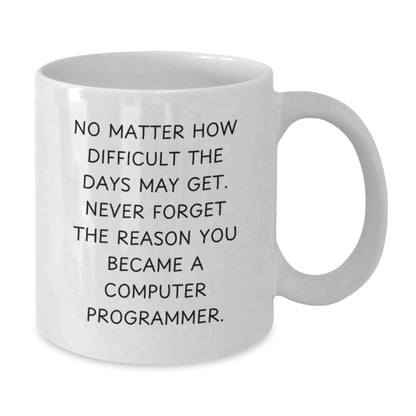 Funny Gifts for Computer Programmer, White Coffee Mug with Inspirational Quote, Birthday Unique Gift for Men or Women, Gifts from Friends or Family - Additional