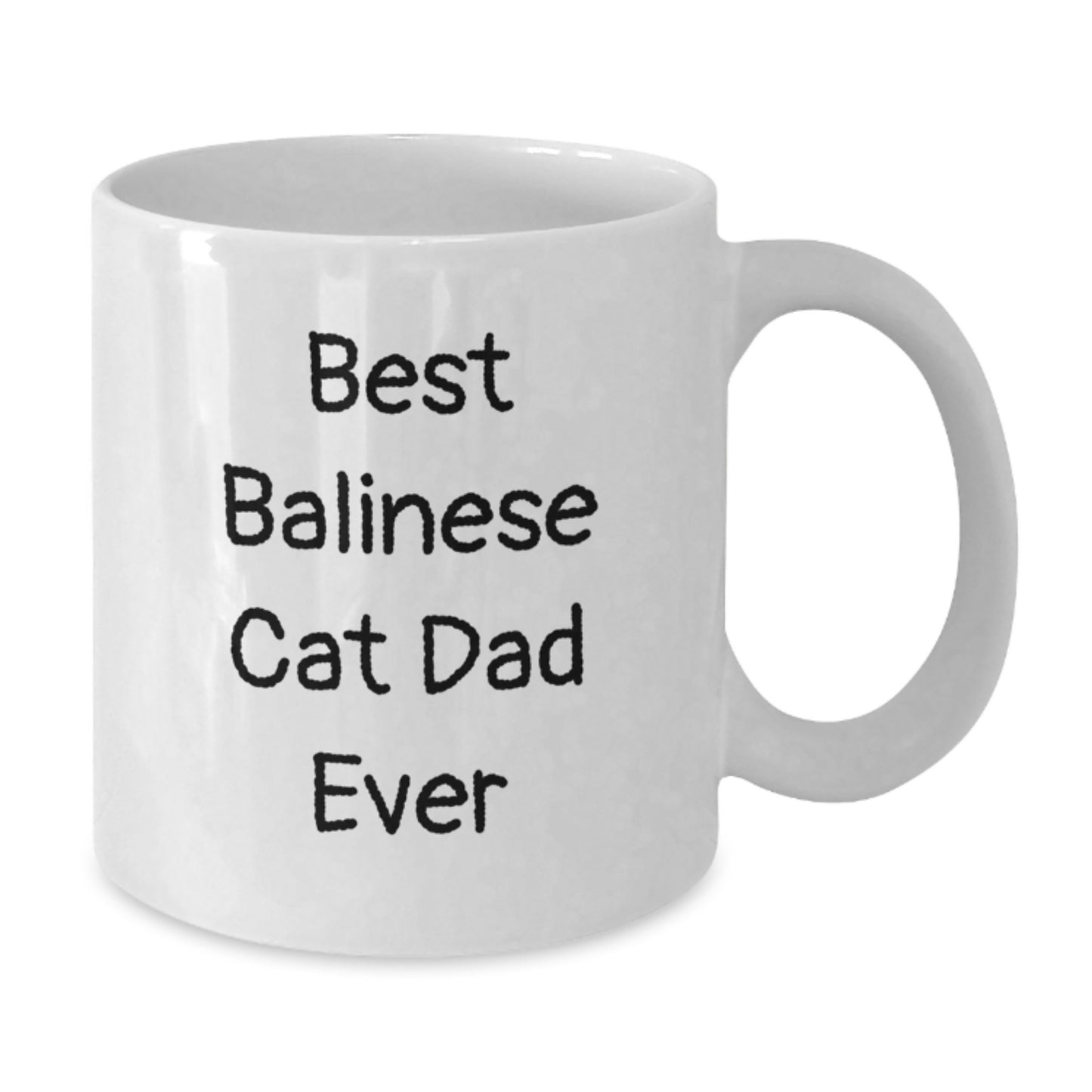 Funny Balinese Cat Gifts for Men, Unique White Coffee Mug with Best Balinese Cat Dad Ever Quote, Birthday Unique Gifts from Family - Additional