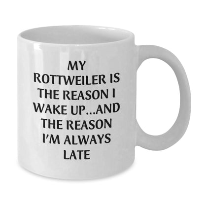 Funny Rottweiler Dog Lover's White Coffee Mug - Gifts from Men to Rottweiler Dog Owners, Unique Birthday Unique Gifts for Friends, Family, and Coworkers - Additional