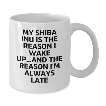 Funny Shiba Inu Dog White Coffee Mugs Gifts from Friends for Men Women Family - My Shiba Inu Is The Reason I Wake Up...and The Reason I'm Always Late Shiba Inu Dog Lovers Birthday Unique Gifts - Additional