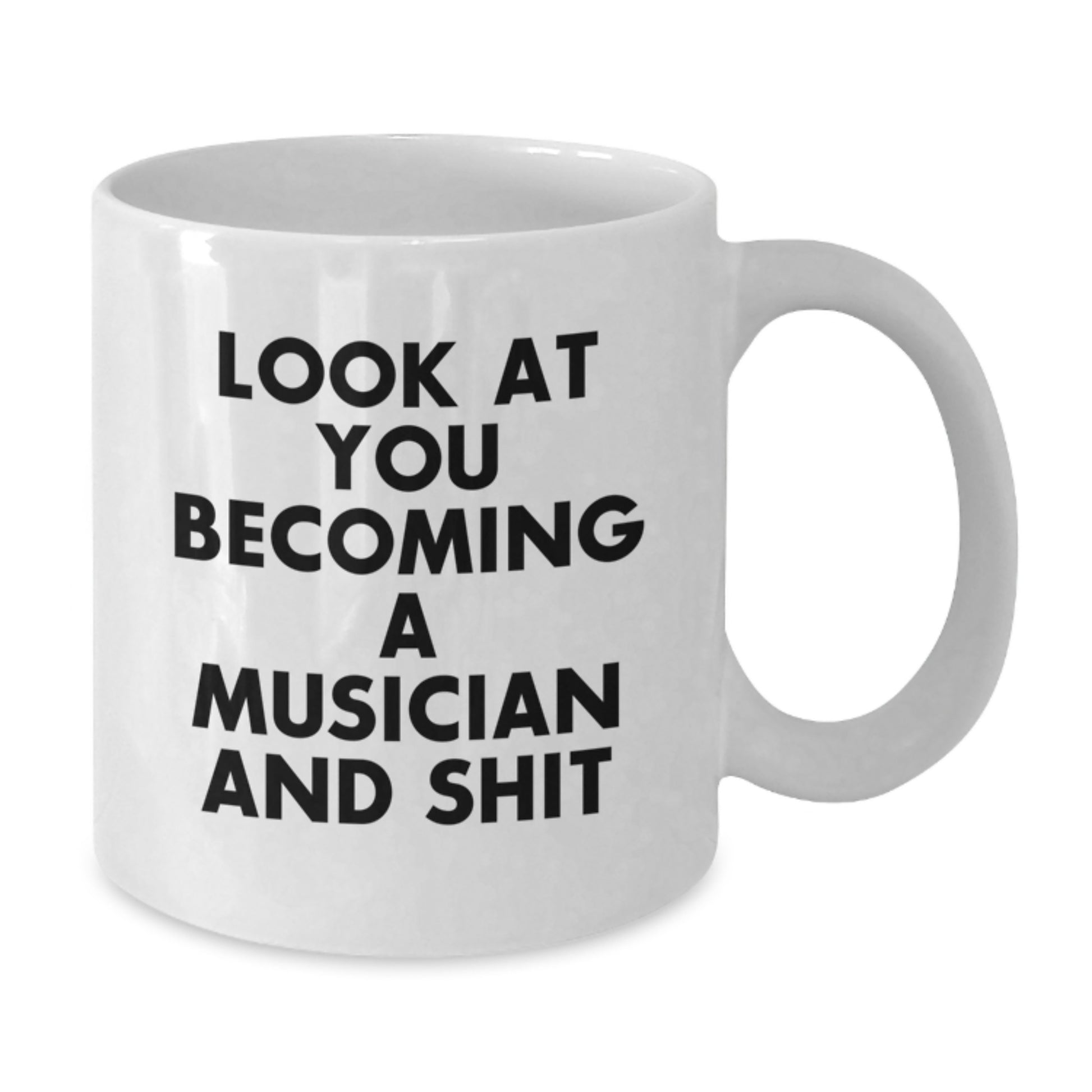 Funny Musician Gifts from Friends for Graduation - Look At You Becoming A Musician And Shit White Coffee Mug - Additional