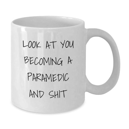 Funny Rescue Worker Gifts for Men, Rescue Worker White Coffee Mug, 'Look At You Becoming A Rescue Worker And Shit' Quote, Gifts from Friends, Gifts for Rescue Worker - Additional