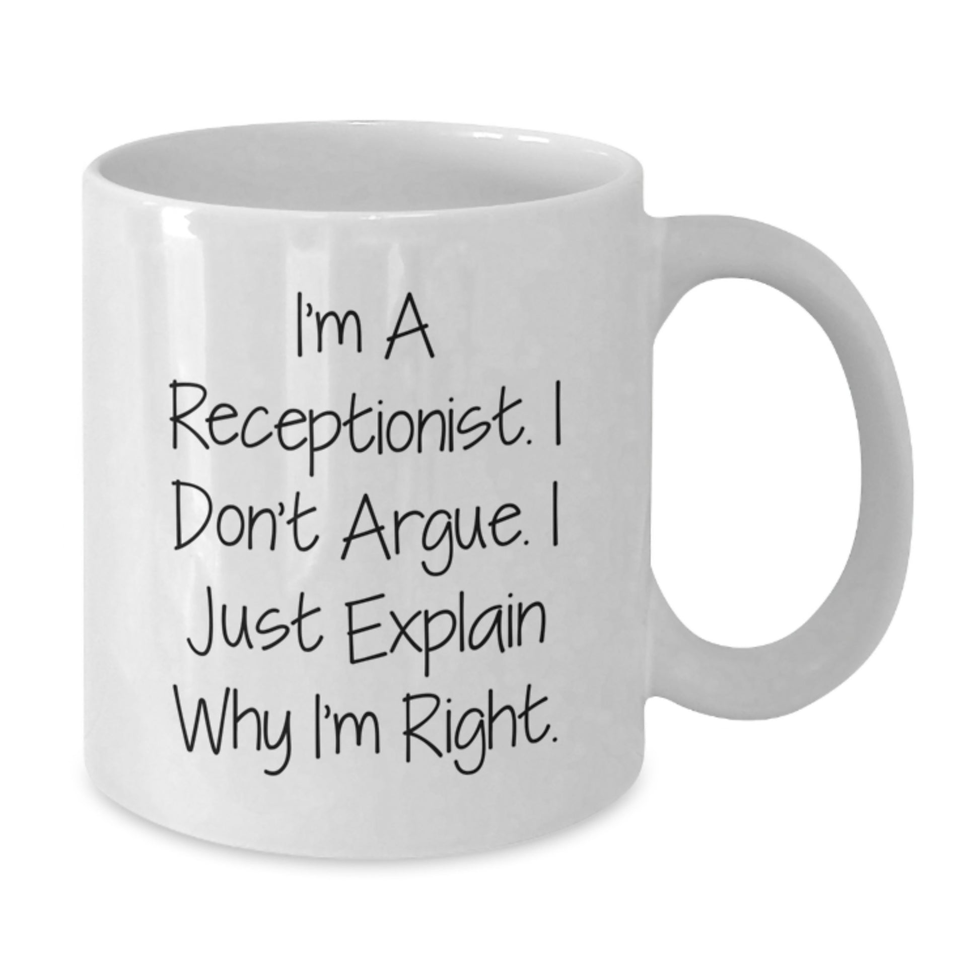 Receptionist Humor, Funny Gifts for, Funny Birthday Unique Gifts from Friends, Gifts for Receptionist, White Coffee Mug - Additional