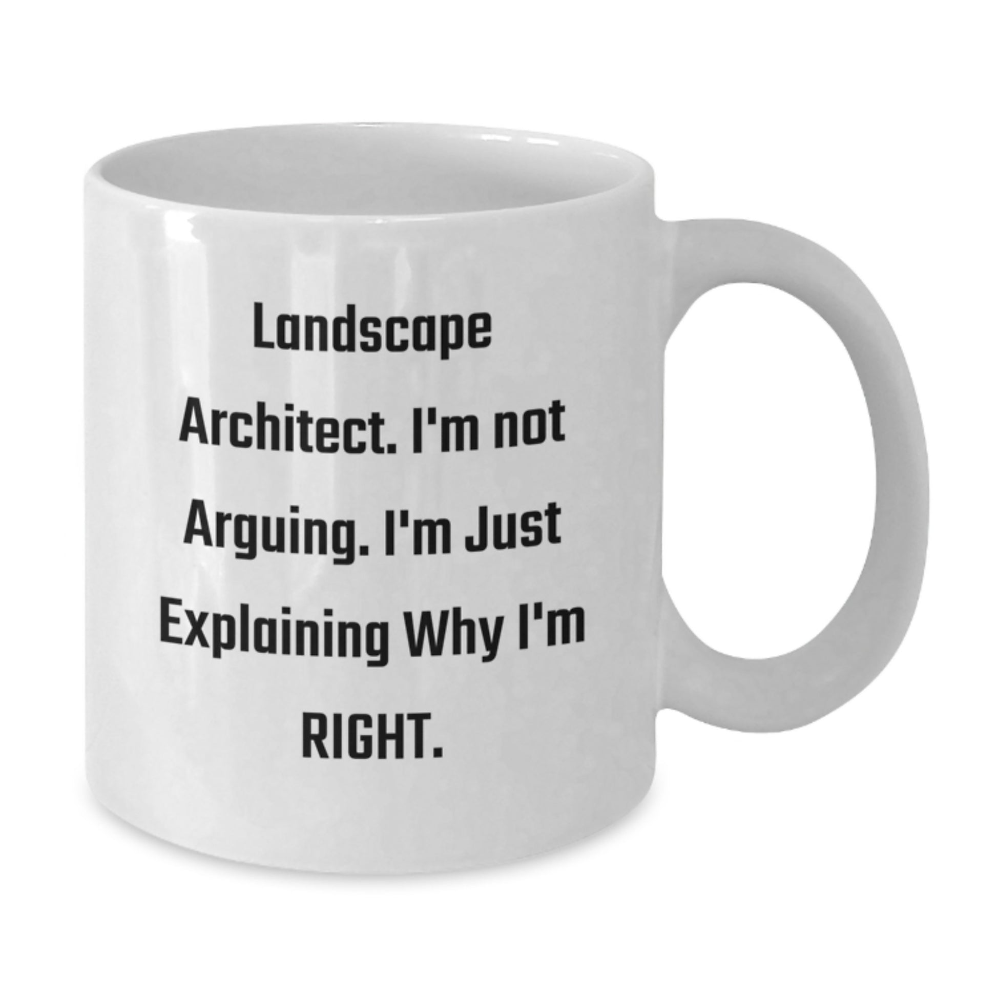 Landscape Architect Humor Funny Gifts from Friends for Birthday Unique White Coffee Mug, I'm Not Arguing. Just Explaining Why I'm Right. - Additional
