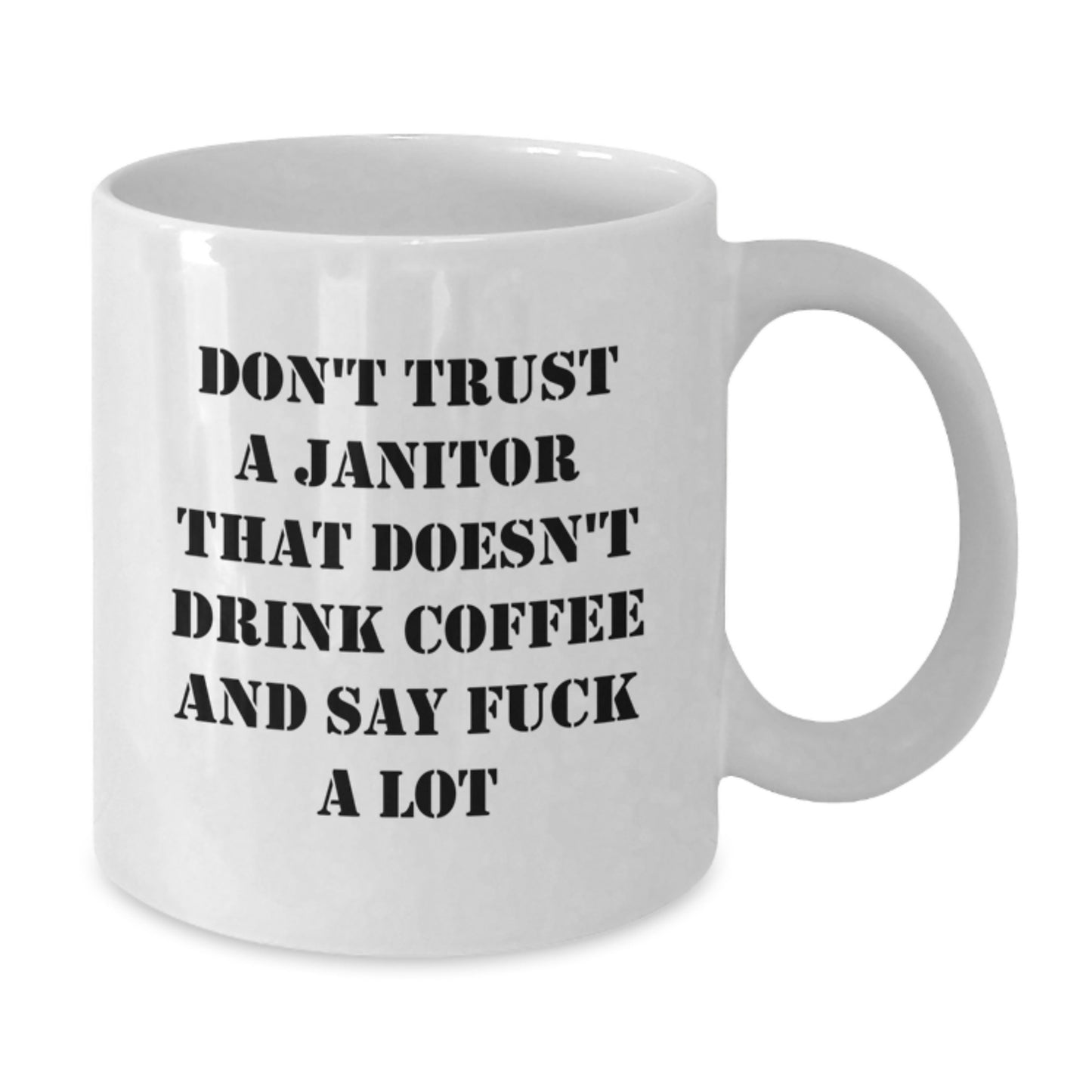 Funny Janitor Gifts, Unique White Coffee Mug for Janitor Friends, Say 'F**k' Christmas Unique Gifts from Friends - Additional