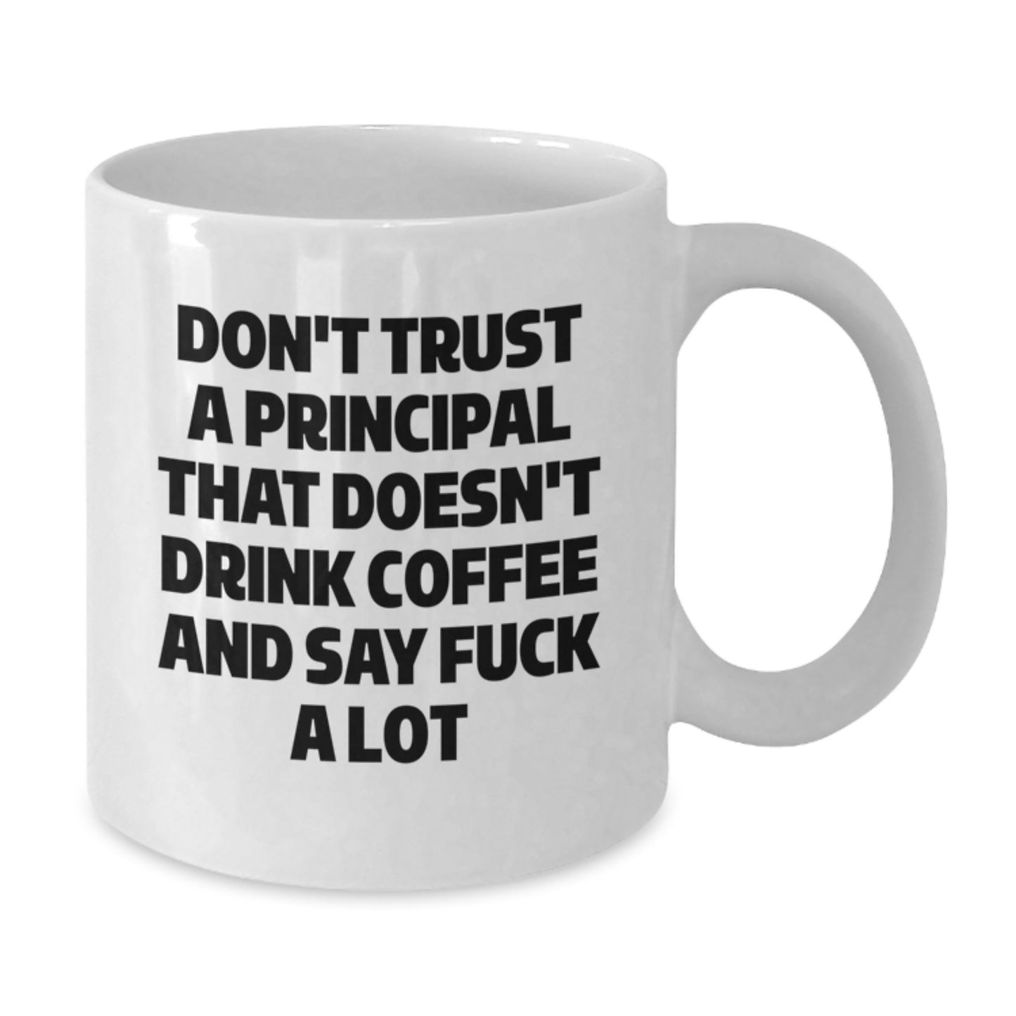 Funny Principal Gifts for Men - White Coffee Mug - Birthday Unique Gifts from Friends to Principal - Don't Trust A Principal That Doesn't Drink Coffee And Say F--k A Lot - Additional