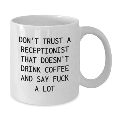 Funny Receptionist White Coffee Mug Gifts from Friends to Coworkers for Christmas Unique Presents - Additional